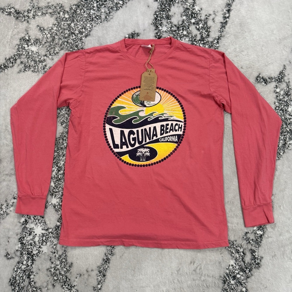 U.S. Vintage Laguna Beach California Shirt Mens Sz L Pink Coral Long Sleeve NWT